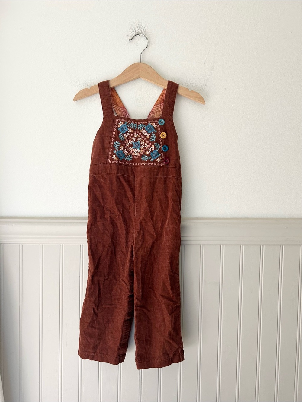 Matilda Jane Kimberly Babies Micro Cord Overalls 18-24M Brown Corduroy